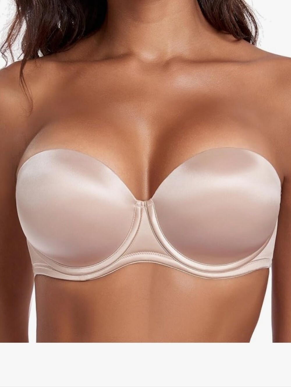 Lemorosy Thick Padded Strapless Bra (32A, Beige) NWT